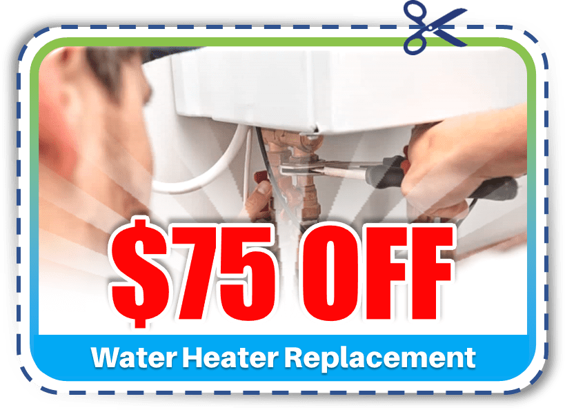 $75 OFF water heater replacement in Chicago.