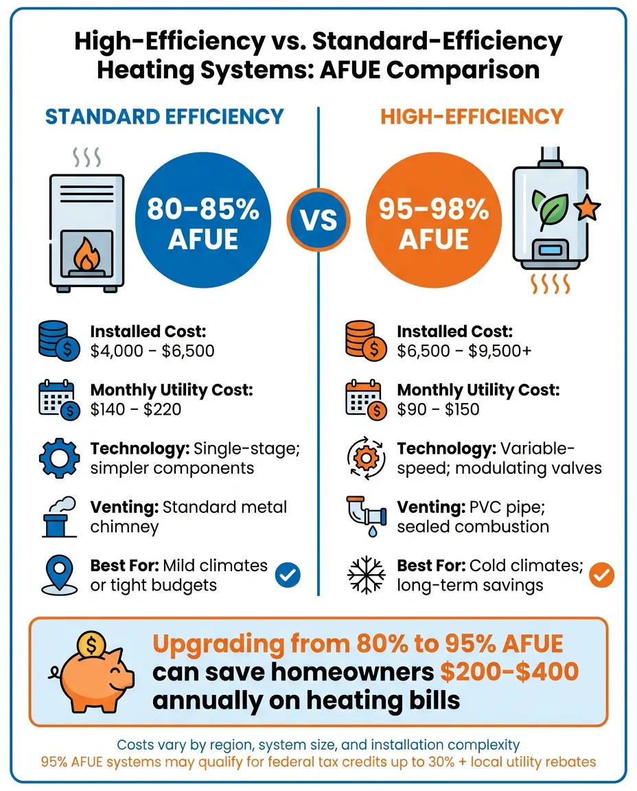 AFUE Ratings by Heating System Type: Efficiency & Cost Comparison