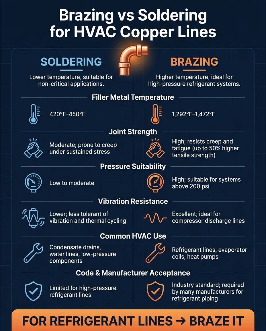 Brazing vs Soldering for HVAC Copper Lines: Key Differences