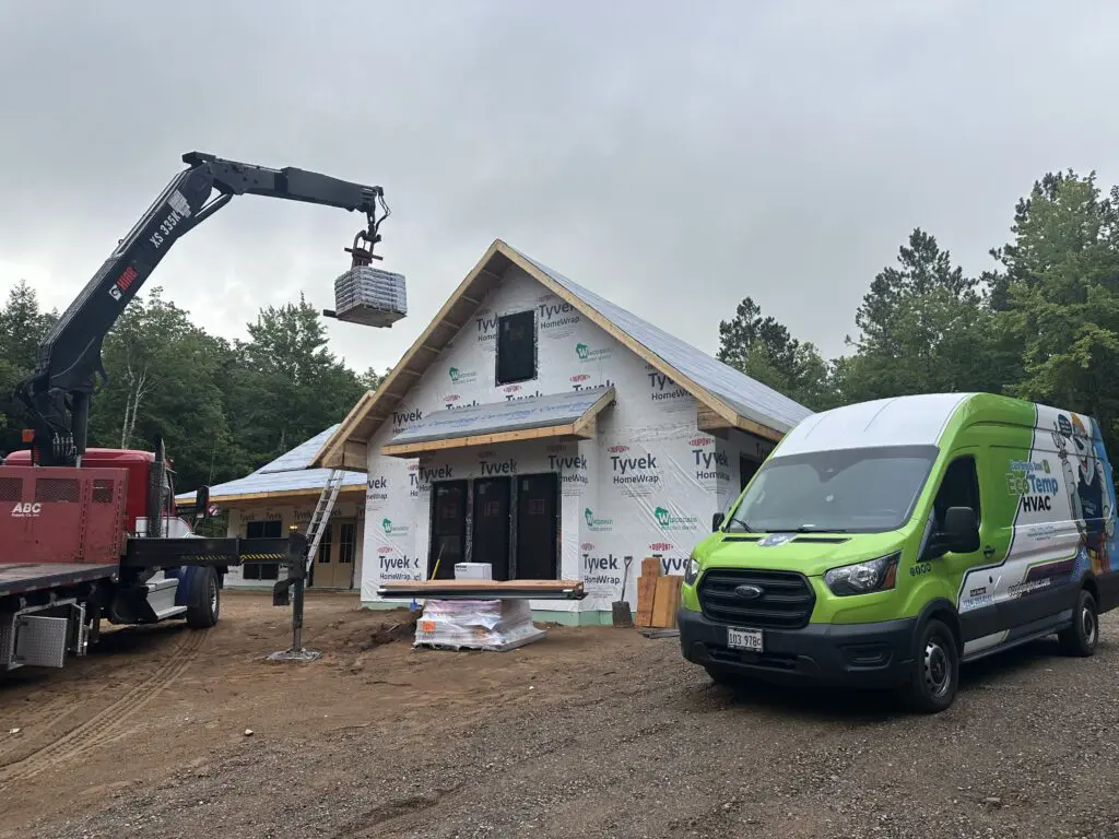 Commercial HVAC maintenance service by Eco Temp HVAC at a Chicago-area job site