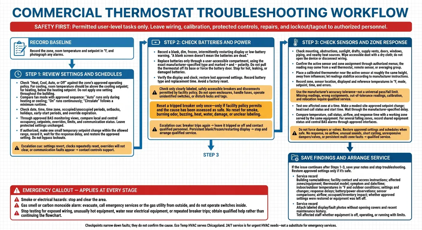 Commercial Thermostat Troubleshooting Checklist