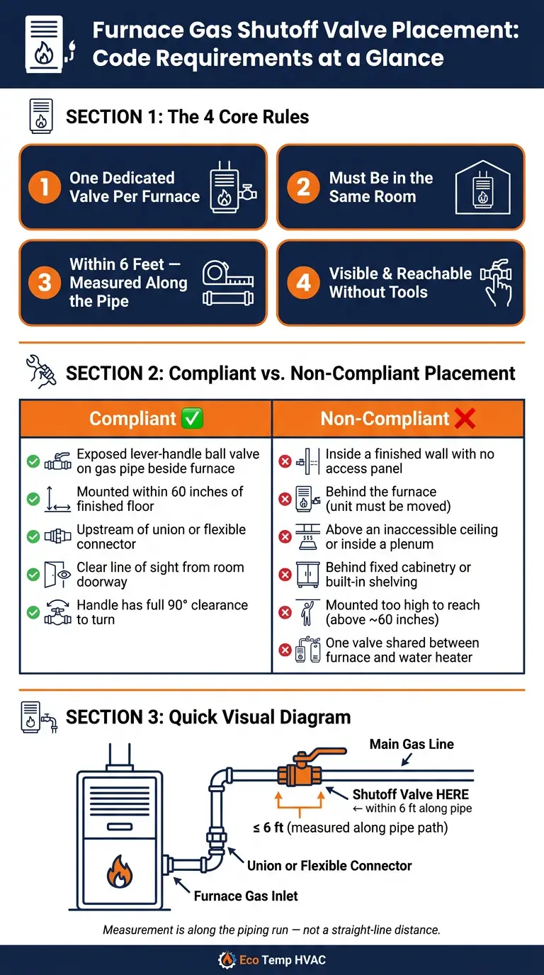 Furnace Gas Shutoff Valve Placement: Code Requirements at a Glance