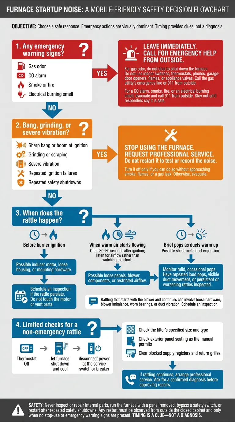 Furnace Rattles at Startup: Safe Next Steps