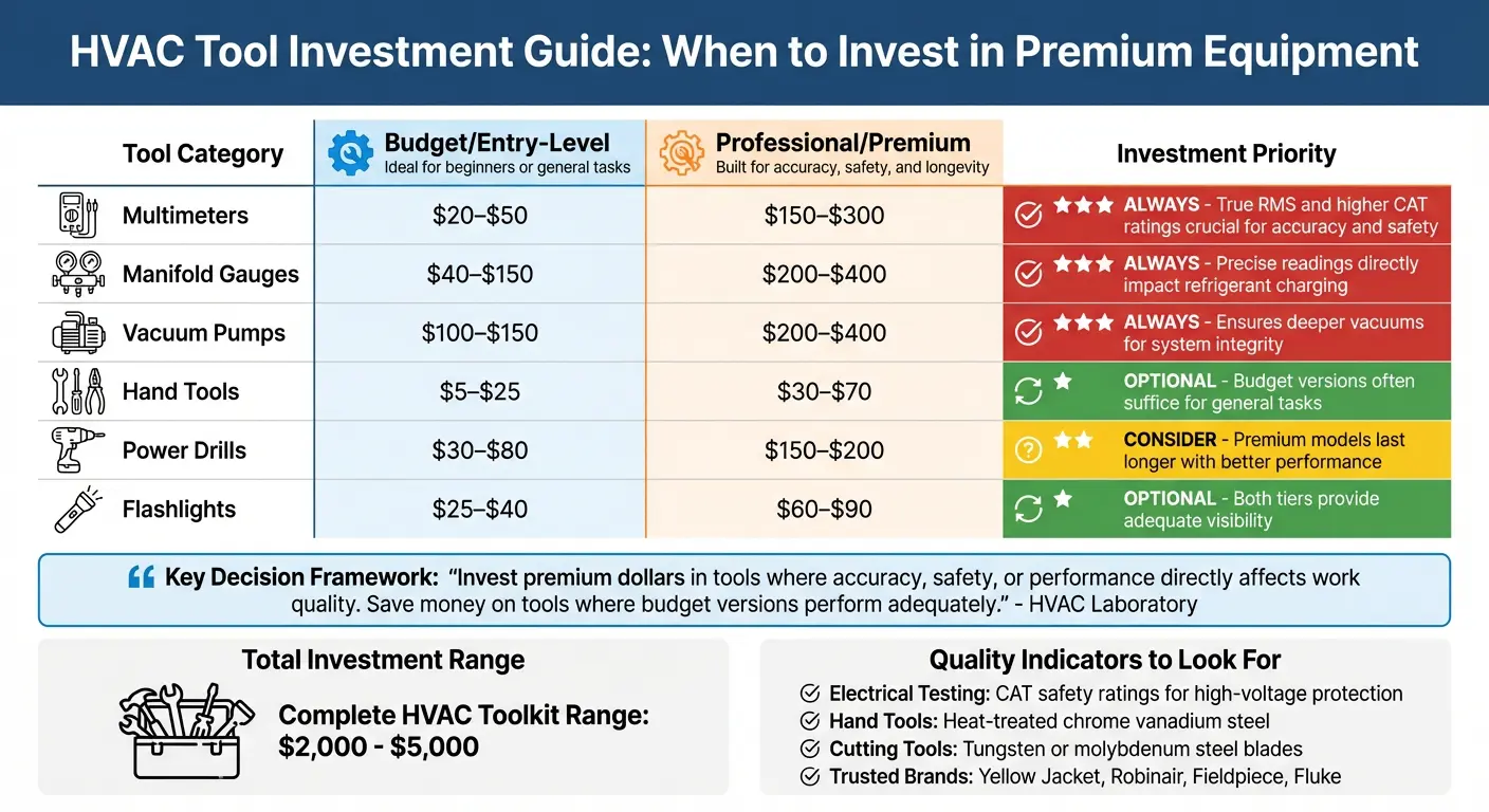 HVAC Tool Investment Guide: Budget vs Premium Equipment Comparison