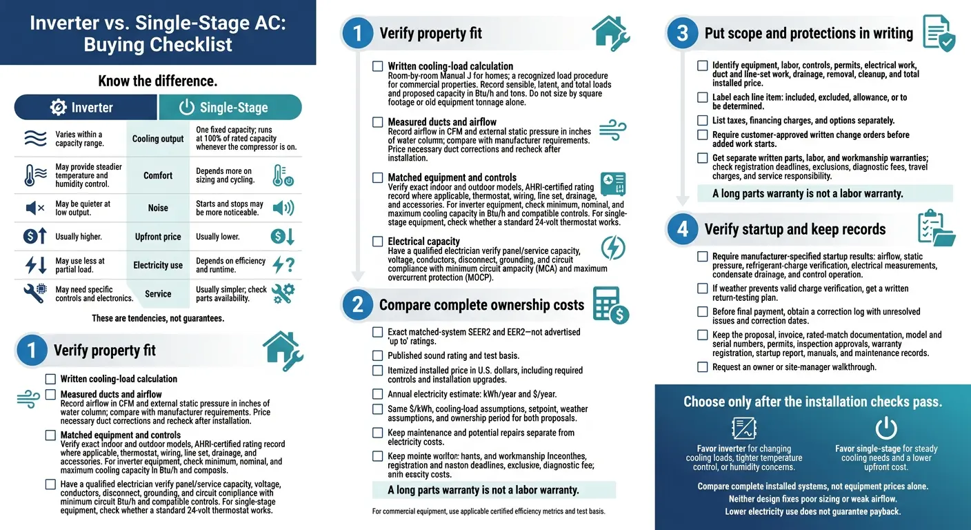 Inverter vs. Single-Stage AC: Buying Checklist