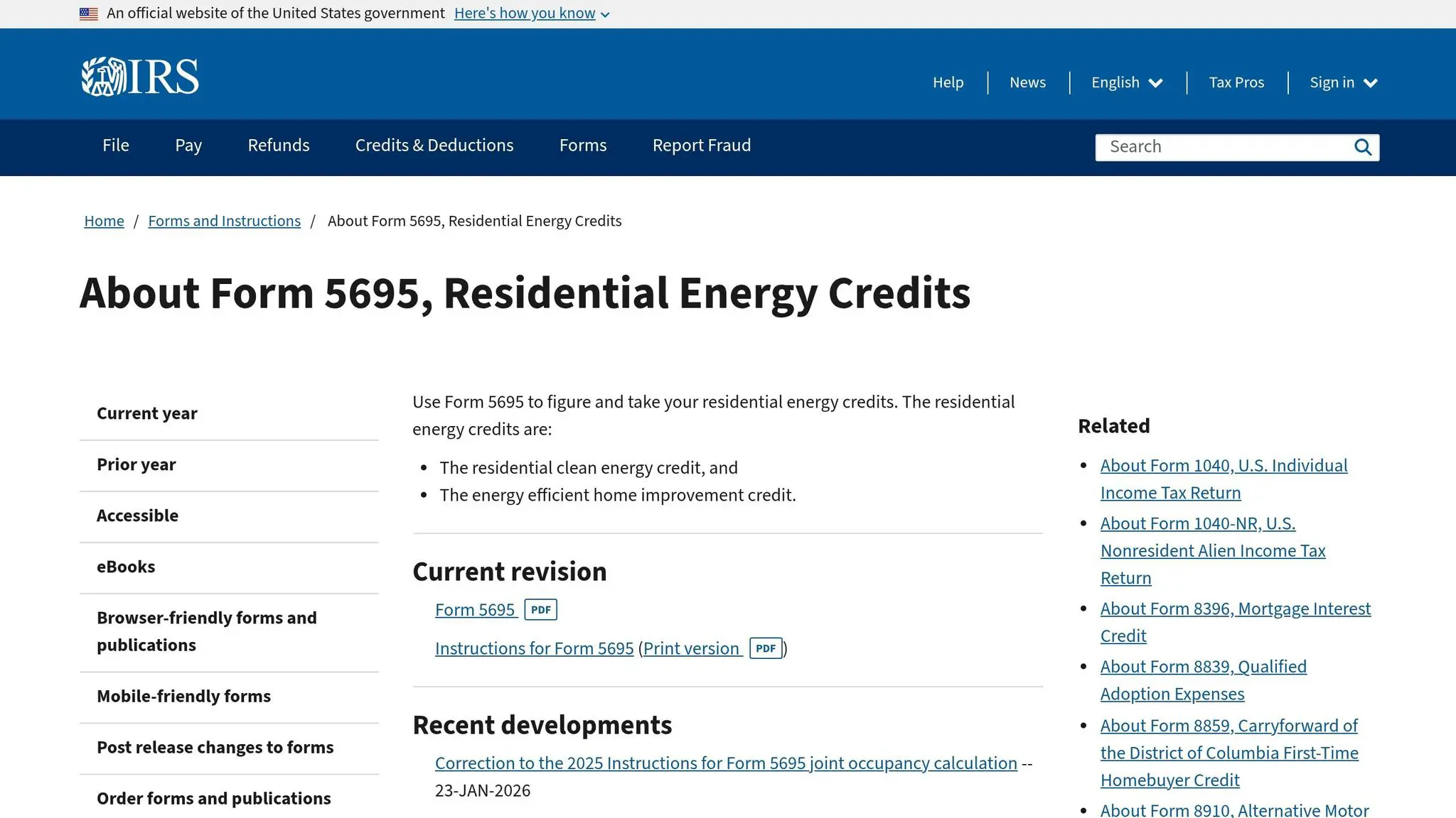 IRS Form 5695