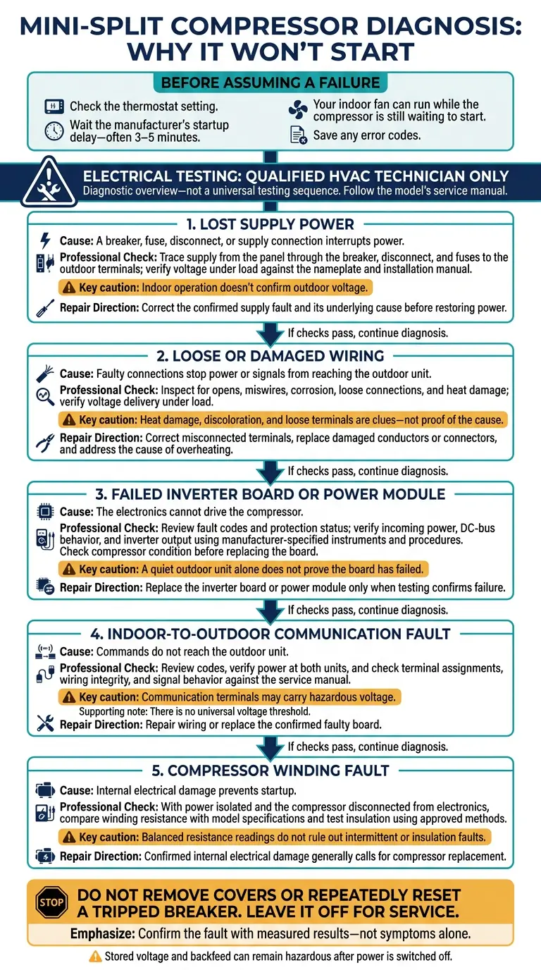 Mini-Split Compressor Not Starting: 5 Electrical Causes