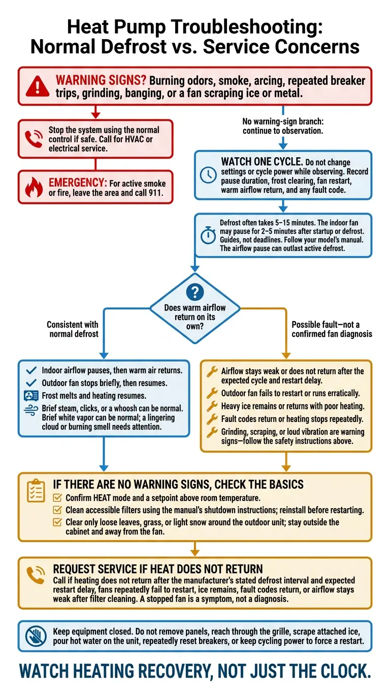 Mini-Split Defrost or Fan Problem? Safe Heat-Mode Checks