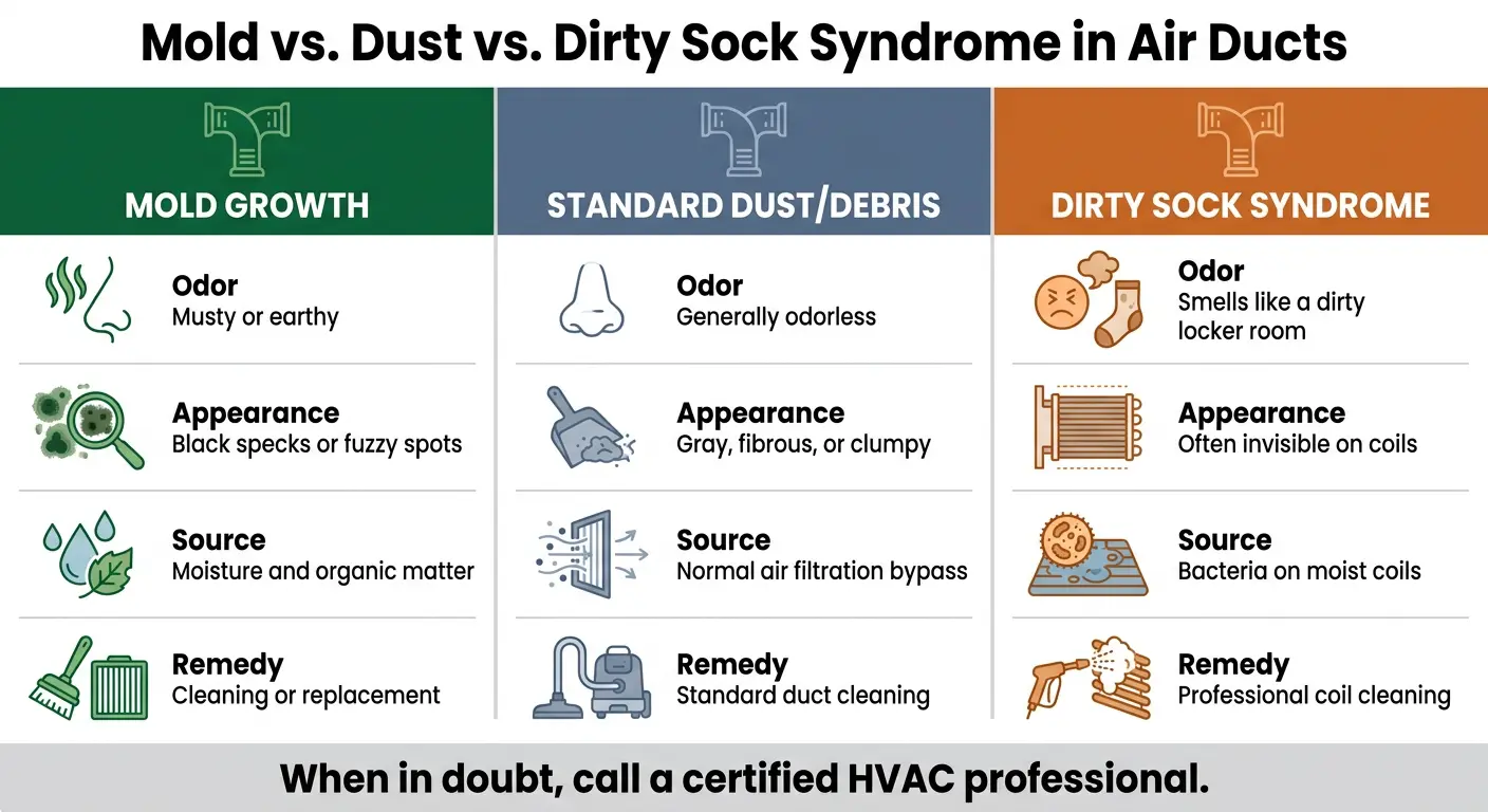 Mold vs. Dust vs. Dirty Sock Syndrome in Air Ducts