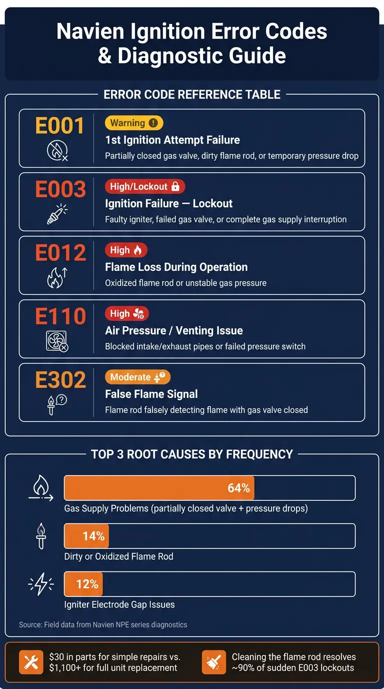 Navien Tankless Water Heater Ignition Error Codes & Diagnostic Guide