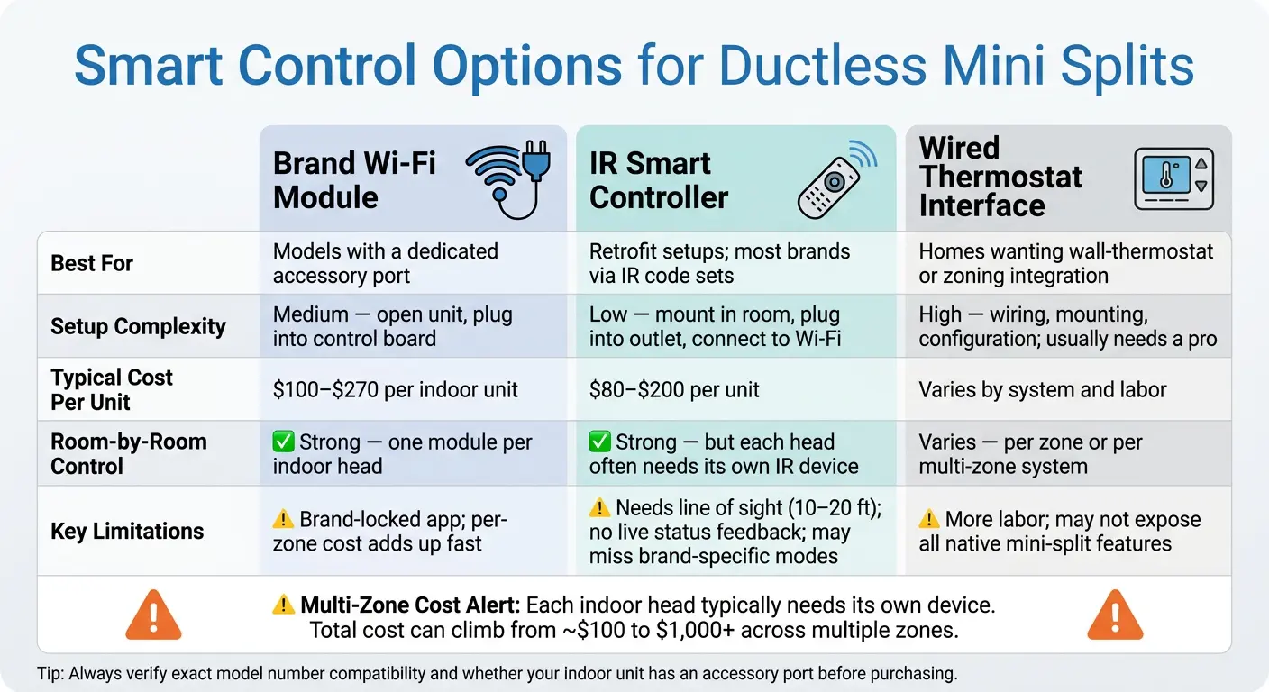 Smart Thermostat Control Options for Ductless Mini Splits: Side-by-Side Comparison