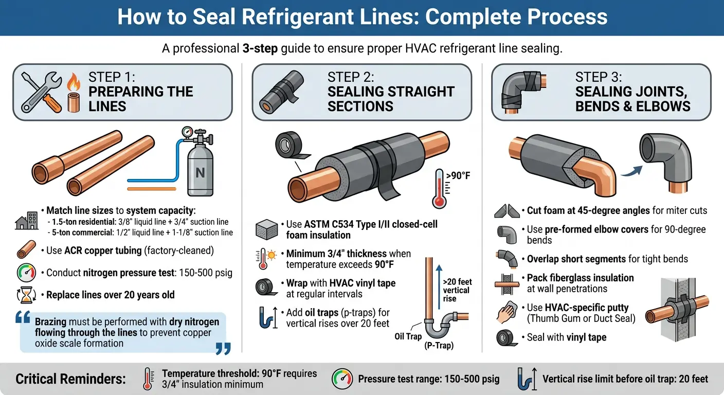 Step-by-Step Guide to Sealing Refrigerant Lines in HVAC Systems