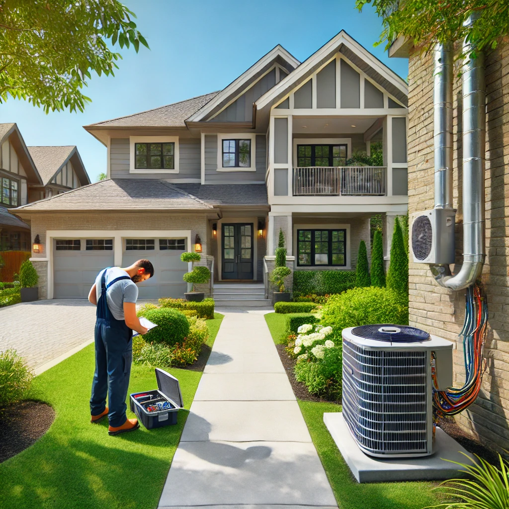 Modern suburban home in Palos Heights, IL with professional HVAC service installation and maintenance.